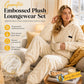 🔥🍂 Pluche set met geometrisch reliëf – tijdloos comfort en moeiteloze stijl voor elke gelegenheid