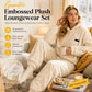 🔥🍂 Pluche set met geometrisch reliëf – tijdloos comfort en moeiteloze stijl voor elke gelegenheid