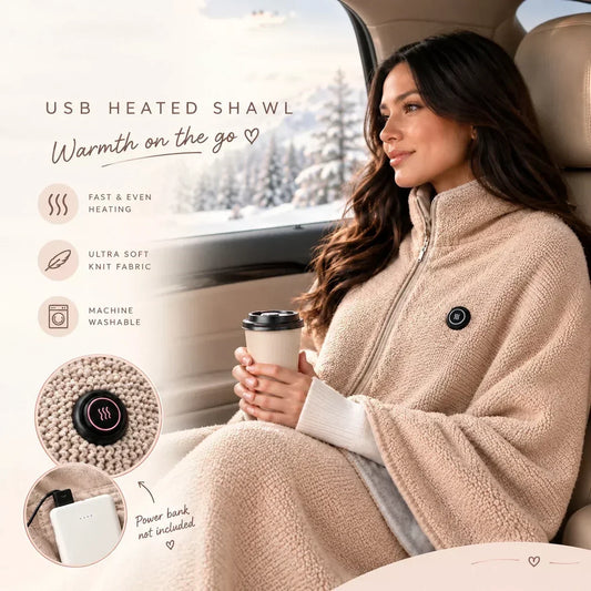 🔥 Kerstaanbieding — 50% KORTING! ❄️ Blijf de hele winter warm — Draagbare elektrische verwarmde deken-sjaal