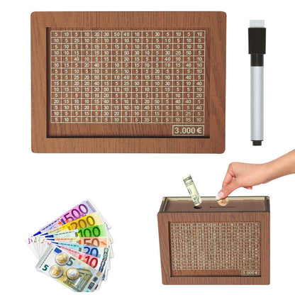 🎁50% KORTING🔥Programma om je portemonnee te spekken - Houten spaarbox voor contant geld