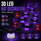 🎃 Halloween 3D Vleermuis Wanddecoratie met Paarse LED-Ogen – Set met 5 Maten | Herbruikbaar & Realistisch 🦇