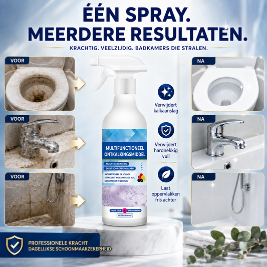 Multifunctionele ontkalker voor badkamer en toilet