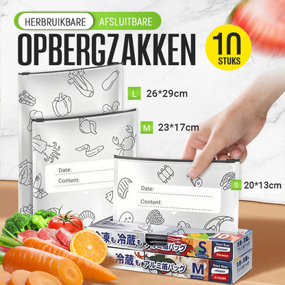 🔥Wereldwijde bestseller🍗 Tijdelijke aanbieding!🥦Herbruikbare aluminiumfolie verzegelbare opbergzakken