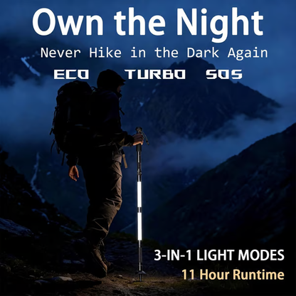 📢📢40% KORTING!! & GRATIS VERZENDING⏰Lichtgevende Tactische Trekkingstokken – LED Lichtgewicht Opvouwbare Wandelstokken🌄