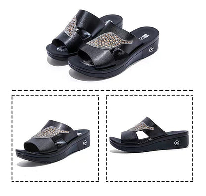 Comfortabele Ultra Leren Platform Orthopedische Schoenen - Bladeren