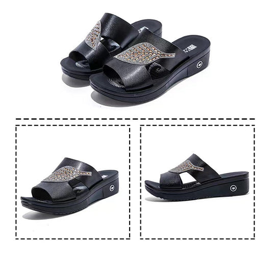 Comfortabele Ultra Leren Platform Orthopedische Schoenen - Bladeren