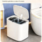Geïntegreerde toiletborstel en afvalemmer alles-in-1 badkamer set, automatische deksel, wegwerpbare antibacteriële borstelkoppen met ingebouwde reiniger, 360° draaibaar, compact ruimtebesparend toilet accessoire