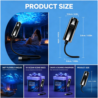 🌊 Bring The Ocean To Life™ | HD Ocean Galaxy Projector with 10 Marine Scene Discs