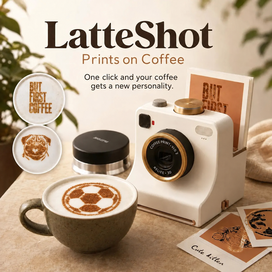 📢📢 50% KORTING☕ Retro koffiekunst-camera – mechanische lattesjabloonprinter voor eenvoudige latte art.