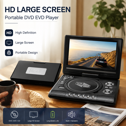 📺 7,8" HD Draagbare DVD/EVD Speler – Groot Scherm, Oplaadbaar & Compatibel met DVD/CD/USB/SD – Ideaal voor Thuis & Onderweg 🔥 50% KORTING