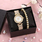 🎁Exquisite Crystal-Studded Ladies' Watch with Bracelet