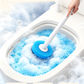 Geïntegreerde toiletborstel en afvalemmer alles-in-1 badkamer set, automatische deksel, wegwerpbare antibacteriële borstelkoppen met ingebouwde reiniger, 360° draaibaar, compact ruimtebesparend toilet accessoire