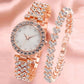 🎁Exquisite Crystal-Studded Ladies' Watch with Bracelet
