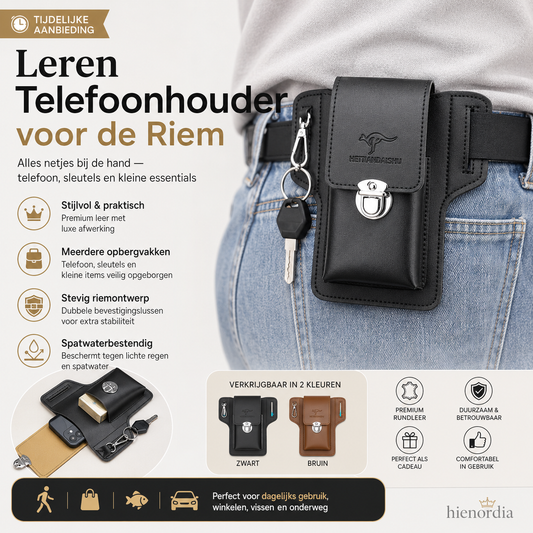 🔥Tijdelijke aanbieding🌟Lederen hoesje voor mobiele telefoon