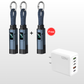 🔌4-in-1 Oplaadkabel met Digitaal Display & Sleutelhanger – Snelladen, Knikbestendig & Compact