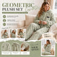 🔥🍂 Pluche set met geometrisch reliëf – tijdloos comfort en moeiteloze stijl voor elke gelegenheid