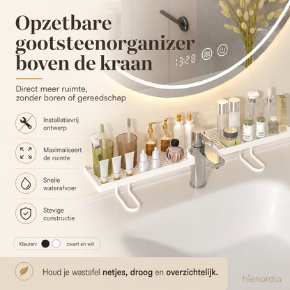 Opzetbare gootsteenorganizer boven de kraan