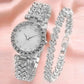 🎁Exquisite Crystal-Studded Ladies' Watch with Bracelet