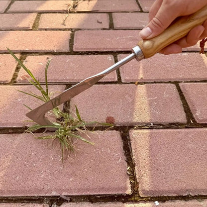 🌱NU 50% KORTING! 2026 Nieuw Voegenwiedertool Kiezelreiniger – Handmatige Wiedertool met Houten Handgreep, Stevig Metalen Onkruidverwijderaar voor Stoepvoegen, Terrastegels & Tuinvoegen