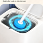 Geïntegreerde toiletborstel en afvalemmer alles-in-1 badkamer set, automatische deksel, wegwerpbare antibacteriële borstelkoppen met ingebouwde reiniger, 360° draaibaar, compact ruimtebesparend toilet accessoire