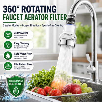 🚰360° draaibare kraanfilter – spatwaterdichte waterzuiveraar