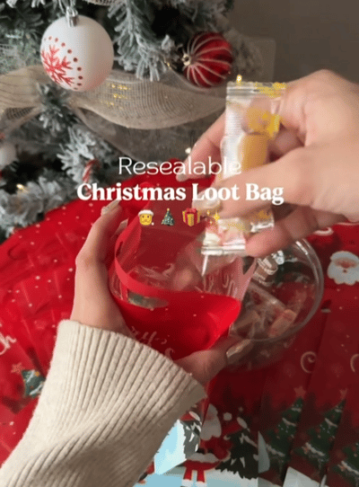 ❄️🎅Vroege Kerstuitverkoop 50% KORTING!!☃️🎄Kerst Traktatiezakjes, Afsluitbare Kerstzakjes met Handvat voor Kinderen 10 STUKS❄️