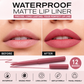 ⏰ 50% KORTING – LAATSTE KANS ⏰ Waterproof matte lipliner-set – 12 kleuren, veegvast, langhoudend en compact 🔥