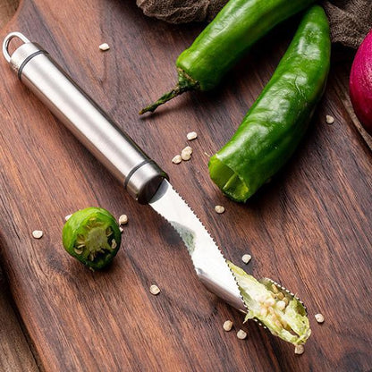 Roestvrijstalen Peper- en Paprika Ontpitter & Zaadverwijderaar