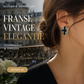 Damesoorbellen met bloemmotief en diamanten, Franse retro-stijl, licht luxueus, modieus, veelzijdig en elegant