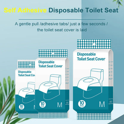 🔥 Tijdelijk halve prijs – Zelfklevende wegwerp-toiletbrilhoezen zonder beschermfolie