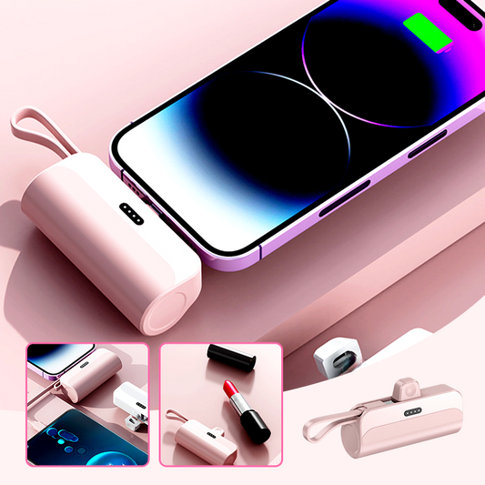 Kannettava suurtehoinen power bank sisäänrakennetuilla johdoilla