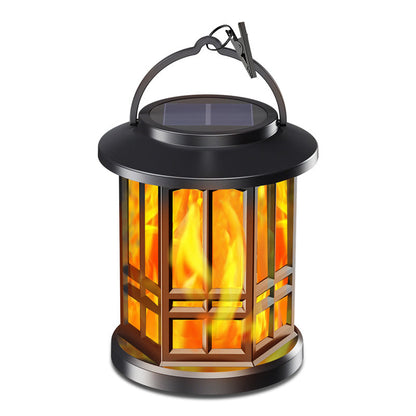 ✨🔥 Verbetere zonneverlichte lantaarn met flakkerend vlam-effect – waterdicht en ideaal voor buiten
