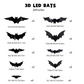 🎃 Halloween 3D Vleermuis Wanddecoratie met Paarse LED-Ogen – Set met 5 Maten | Herbruikbaar & Realistisch 🦇