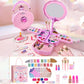 💖 LIMITED-TIME 50% OFF! Kids Princess Makeup Kit for Girls, Safe Washable Cosmetic Toy Set with Storage Case