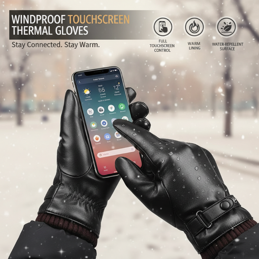 ⚡🎁Winddichte, warme leren touchscreen handschoenen