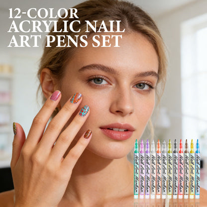 📢📢50% KORTING! 🩷🧡 12-kleuren acryl nail art-pennen – Ultrafijne punt van 0,7 mm, sneldrogend en waterdicht voor salon-perfecte ontwerpen thuis!