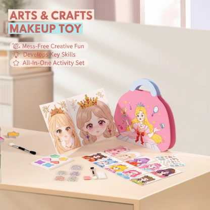 🔥AANBIEDING 49% KORTING✨JSR Speciaal Diamantschilderij & Prinsessen Schmink Knutselset | Folie Kunstboeken | Spelen op Papier voor Meisjes | Paas Cadeau