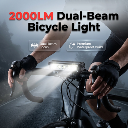 🔥50% KORTING! Fietslicht 2000 Lumen • Waterdicht & Oplaadbaar💡