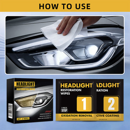 Koplamp Herstel Kit - 2-Stappen Reinigingsdoekjes