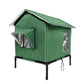 ⏳Tijdelijke Actie⏰ 🐈 Weerbestendig Verhoogd Buiten Kattenhuis – Waterdicht Oxford Doek, Thermische Aluminium Voering & Opvouwbaar Ontwerp 🌧️