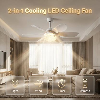 2-in-1 Verkoelende LED-plafondventilator