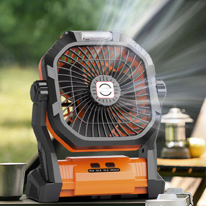 Oplaadbare Buitenventilator met Ophanghaak en Verlichting