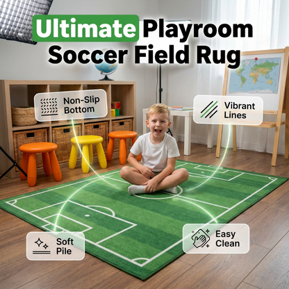 Voetbalveld Antislip Vloerkleed