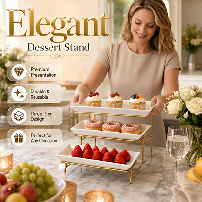 3-laags Dessertstandaard Metalen Taartdisplayrek