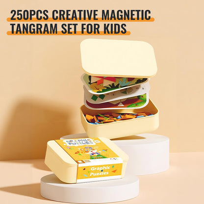 250-delig Creatief Magnetisch Tangram Speelset voor Kinderen