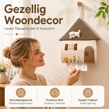 Decoratieve Hangende Tissuehouder in de Vorm van een Huisje