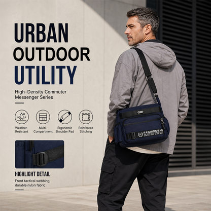 Heren Grote Capaciteit Multi-Pocket Schoudertas
