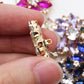 5pcs 28mm Flower Brass Rhinestone Shank Buttons