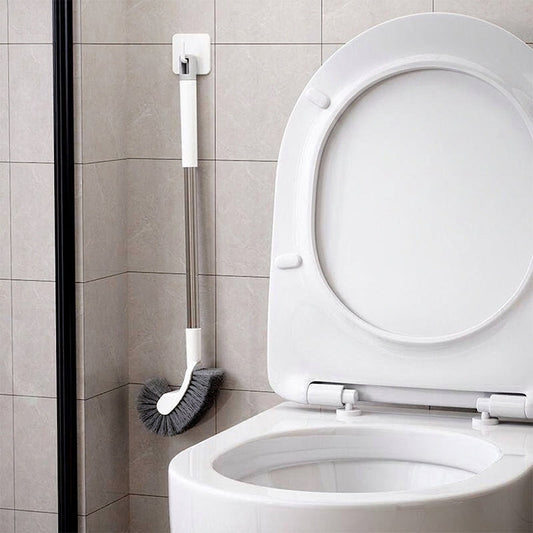 Toiletborstel met Lange Steel en Gebogen Borstelkop