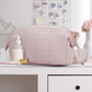 Draagbare geruite reis-make-uptas